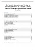 Test Bank for Immunology and Serology in Laboratory Medicine 7th Edition by Turgeon (Chapter 1-33) Review Questions with Complete Solutions