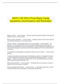   ANTH 105 WVU Final Study Guide Questions and Answers well Illustrated.