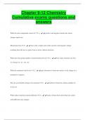 Chapter 9-12 Chemistry  Cumulative exams questions and  answers