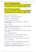 HOSA Pathophysiology Nervous System with sense with Answers latest 2024