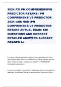 2024 ATI PN COMPREHENSIVE PREDICTOR RETAKE / PN COMPREHENSIVE PREDICTOR 2024 with NGN /PN COMPREHENSIVE PREDICTOR RETAKE ACTUAL EXAM 180 QUESTIONS AND CORRECT DETAILED ANSWERS ALREADY GRADED A+