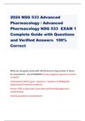 2024 NSG 533 Advanced Pharmacology / Advanced Pharmacology NSG 533 EXAM 1 Complete Guide with Questions and Verified Answers 100% Correct