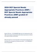 2024 DCF Special Needs Appropriate Practices (SNP) / DCF Special Needs Appropriate Practices (SNP) graded A+ already passed