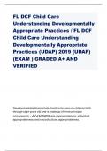 FL DCF Child Care Understanding Developmentally Appropriate Practices / FL DCF Child Care Understanding Developmentally Appropriate Practices (UDAP) 2019 (UDAP) (EXAM ) GRADED A+ AND VERIFIED