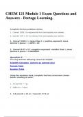 CHEM 121 Module 1 Exam Questions and Answers - Portage Learning.