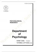 PYC3704 - Department of Psychology - Mock Exam 2005.