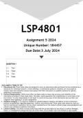 LSP1501 Assignment 5 (ANSWERS) 2024 - DISTINCTION GUARANTEED