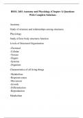 BIOL 2401 Anatomy and Physiology (Chapter 1) Questions With Complete Solutions