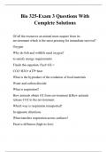 Bio 325-Exam 3 Questions With Complete Solutions