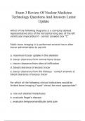 Exam 3 Review Of Nuclear Medicine Technology Questions And Answers Latest Update