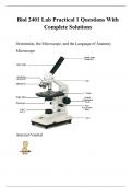 Biol 2401 Lab Practical 1 Questions With Complete Solutions