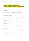 COSC-1436 PROGRAMMING FUNDAMENTALS UNIT 1 EXAM 2024