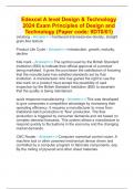 Edexcel A level Design & Technology 2024 Exam Principles of Design and Technology (Paper code: 9DT0/01)