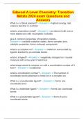 Edexcel A Level Chemistry: Transition Metals 2024 exam Questions and Answers