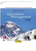 COMPLETE  Elaborated Test Bank for  Operations Management     14th Edition     By   William J Stevenson   