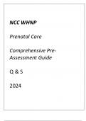 (NCC) WHNP (Prenatal Care) Comprehensive Pre-Assessment Guide Q & S 2024