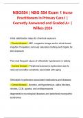 NSG554 | NSG 554 Exam 1 Nurse Practitioners in Primary Care I | Correctly Answered and Graded A+ | Wilkes 2024