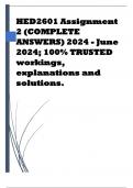 HED2601 Assignment 2 (COMPLETE ANSWERS) 2024 - June 2024; 100% TRUSTED workings, explanations and solutions. 