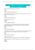 UNM Math Placement Test Questions And Answers A+ Graded