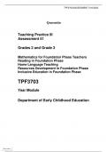 Teaching Practice III Assessment 51  Grades 2 and Grade 3  Mathematics for Foundation Phase Teachers Reading in Foundation Phase Home Language Teaching Resources Development in Foundation Phase Inclusive Education in Foundation Phase  TPF3703 Year Module 