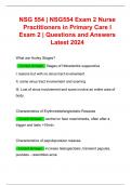 NSG 554 | NSG554 Exam 2 Nurse Practitioners in Primary Care I Exam 2 | Questions and Answers Latest 2024