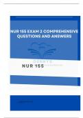 NUR 155 exam 2 COMPREHENSIVE QUESTIONS AND ANSWERS