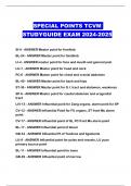 SPECIAL POINTS TCVM STUDYGUIDE EXAM 2024-2025