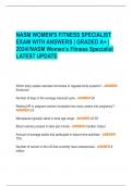 NASM WOMEN'S FITNESS SPECIALIST EXAM WITH ANSWERS | GRADED A+ | 2024//NASM Women's Fitness Specialist LATEST UPDATE 