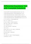 Differential Equations Test with Complete Solutions 