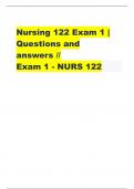   Nursing 122 Exam 1 | Questions and answers // Exam 1 - NURS 122                                  Name three defenses against infection. - CORRECT ANSW-1) Primary 2) Secondary 3) Tertiary    Primary infections - CORRECT ANSW-Initial infections caused by 