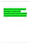 Edexcel AS Level Economics (A) Paper 1 exam with questions and correct verified answers// Economics AS level                                  What are the 6 characteristics of money? (PUDDLE) - CORRECT ANSW-*Portability* - Portability is that money must b