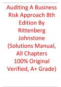 Test Bank For Auditing A Business Risk Approach 8th Edition By  Rittenberg ,Johnstone, Gramling