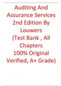 Test Bank For Auditing And Assurance Services 2nd Edition By  Timothy Louwers, Robert Ramsay, David Sinason, And Jerry Straws