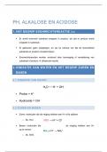 Samenvatting pH, alkalose en acidose -  Anatomie en fysiologie 1B, SEM2