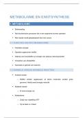 Samenvatting metabolisme en eiwitsynthese - Anatomie en fysiologie 1B - SEM 2