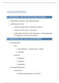 Samenvatting cholesterol - Anatomie en fysiologie 1B - SEM 2