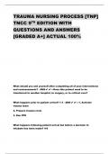 TRAUMA NURSING PROCESS [TNP]  TNCC 9TH EDITION WITH  QUESTIONS AND ANSWERS  [GRADED A+] ACTUAL 100%