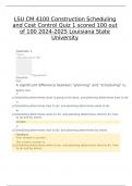 LSU CM 4100 Construction Scheduling and Cost Control Quiz 1 scored 100 out of 100 2024-2025 Louisiana State University