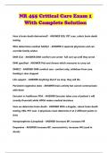 NR 455 Critical Care Exam 1 With Complete Solution