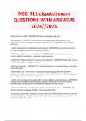 BUNDLE FOR NECI 911 dispatch exam QUESTIONS WITH ANSWERS 2024//2025