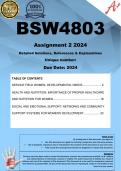 BSW4803 Assignment 2 (COMPLETE ANSWERS) 2024