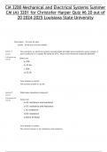 CM 3200 Mechanical and Electrical Systems Summer CM (A) 3201 for Christofer Harper Quiz #6 20 out of 20 2024-2025 Louisiana State University