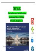 TEST BANK for American Government: Political Development and Institutional Change 12th Edition by Cal Jillson, All Chapters 1 - 16, Complete Latest Version 