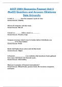 ACCT 2203 Economics and Finance Study Materials to Boost Your Grades with Information you need to pass Oklahama State University.