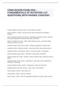 CSNN BOARD EXAM 2024 - FUNDAMENTALS OF NUTRITION |127 QUESTIONS| WITH PASSED CHOICES!!