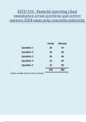 ACCO 310 - financial reporting i final examination actual questions and correct answers 2024 exam prep concordia university