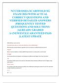 NCCER/OSHA SCARFFOLD SG EXAM 2024 WITH ACTUAL  CORRECT QUESTIONS AND  VERIFIED DETAILED ANSWERS  |FREQUENTLY TESTED  QUESTIONS AND SOLUTIONS  |ALREADY GRADED  A+|NEWEST|GUARANTEED PASS  |LATEST UPDATE