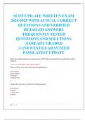 SCOTT PILATE WRITTEN EXAM  2024-2025 WITH ACTUAL CORRECT  QUESTIONS AND VERIFIED  DETAILED ANSWERS  |FREQUENTLY TESTED  QUESTIONS AND SOLUTIONS  |ALREADY GRADED  A+|NEWEST|GUARANTEED  PASS|LATEST UPDATE