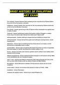 BRIEF HISTORY OF PHILIPPINE ART EXAM