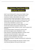 Art History Final Exam With Verified Solutions 